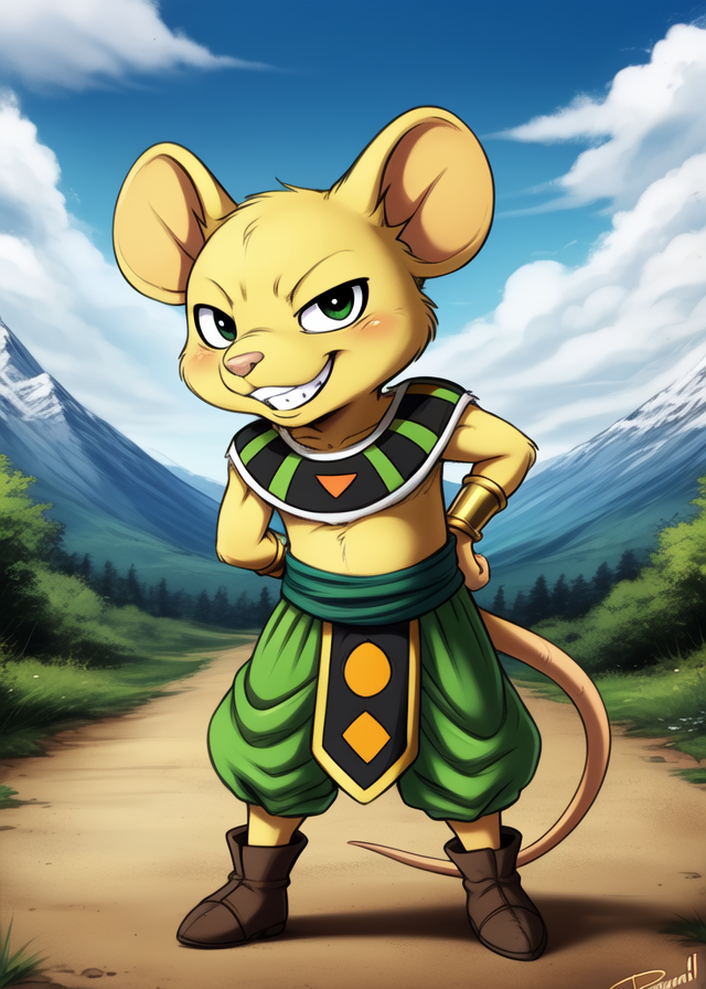 47592-1242956935-_lora_QuitelaDrBall_0.95_ QuitelaDrBall, Mouse, yellow soft skin, gold cuffs on the arms, green pants, dark green belt, gray boo.png